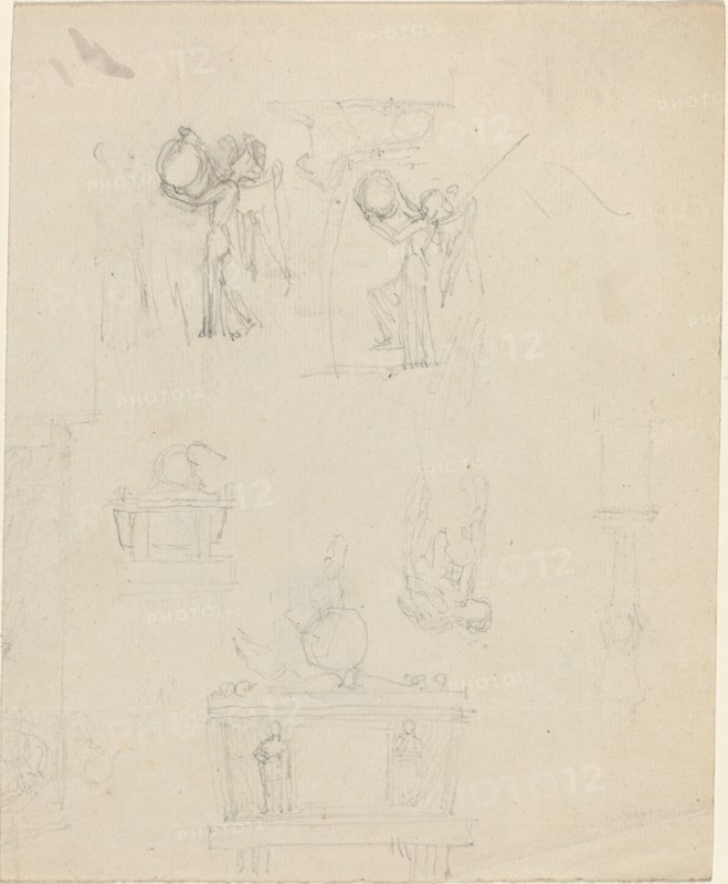 Sheet of Studies [recto and verso]. Creator: John Flaxman.