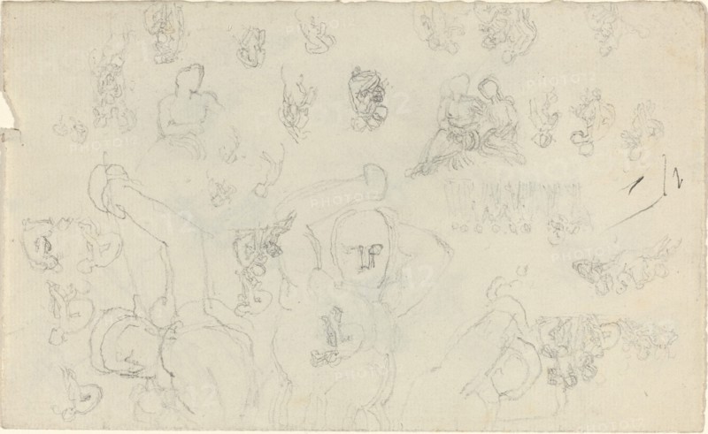 Sheet of Studies [recto and verso]. Creator: John Flaxman.
