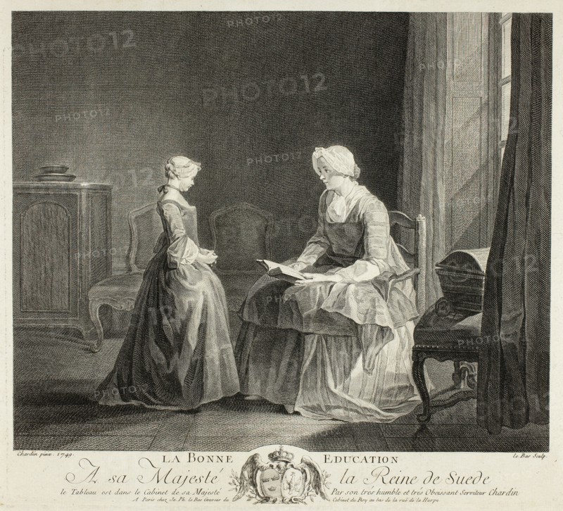 The Good Education, 1749. Creator: Jacques Philippe Le Bas.