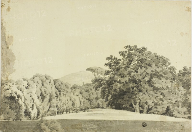 Wooded Landscape, 1754/97. Creator: Joseph Wright of Derby.