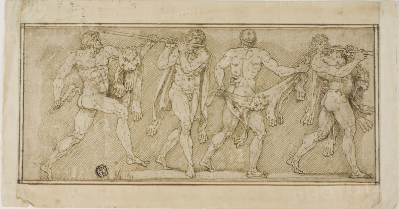 Frieze of Satyrs Wearing Lion Skins and Playing Pipes, n.d.