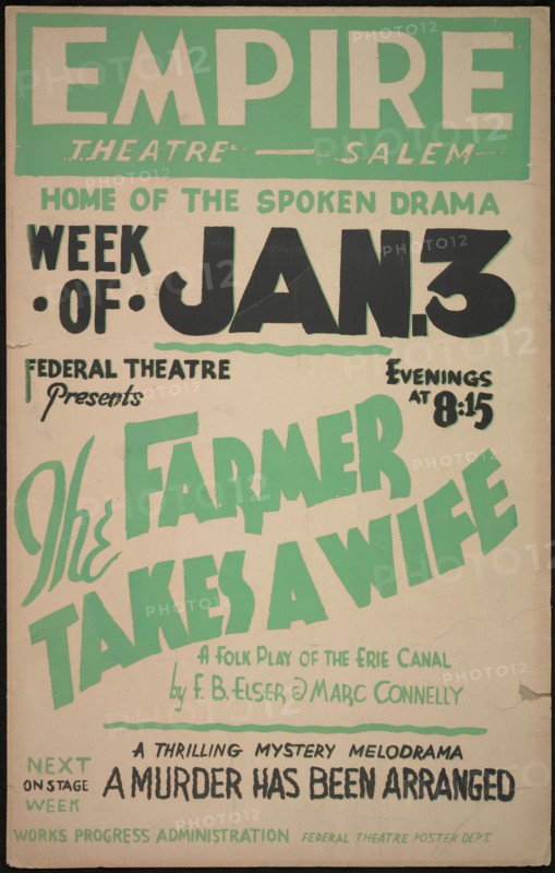 The Farmer Takes a Wife, Salem, MA, 1938. Creator: Unknown.