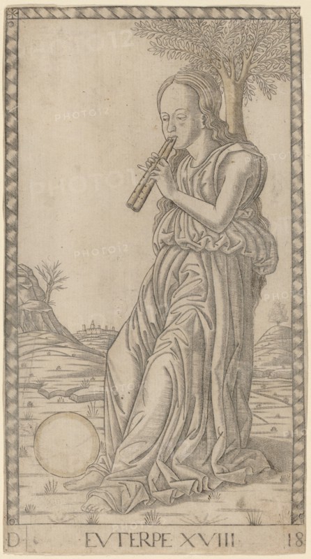 Euterpe, c. 1465. Creator: Master of the E-Series Tarocchi.