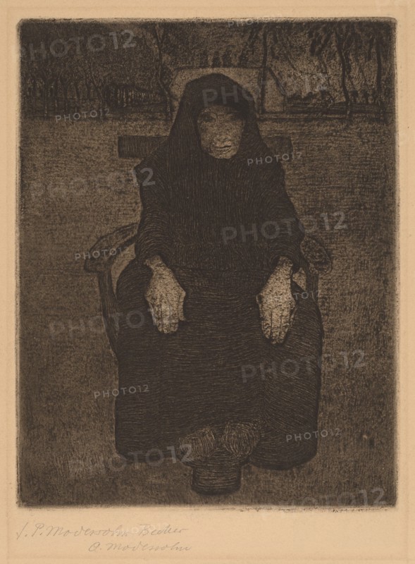 Seated Old Woman, c. 1900. Creator: Paula Modersohn-Becker.