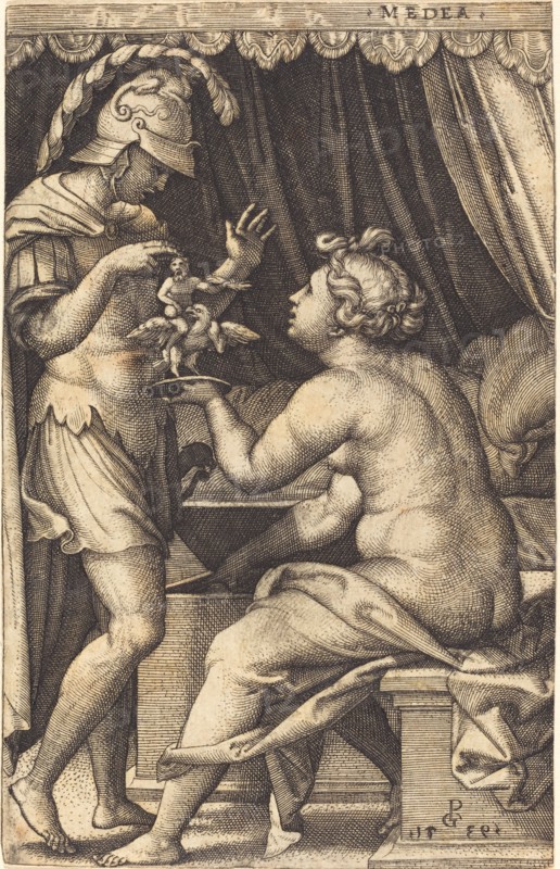 Medea Returning the Penates to Jason. Creator: Georg Pencz.