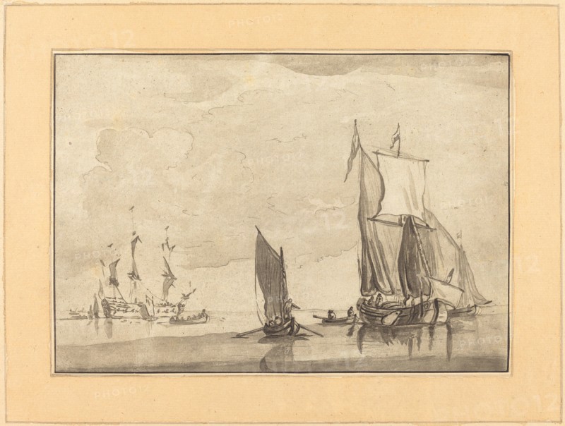 Seascape, published 1782. Creator: Maria Catharina Prestel.
