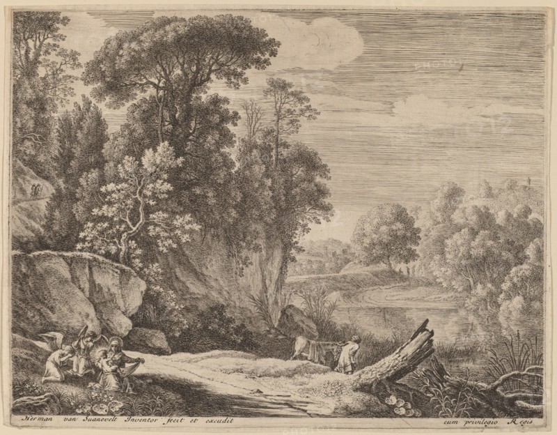 The Donkey Led to the River. Creator: Herman van Swanevelt.