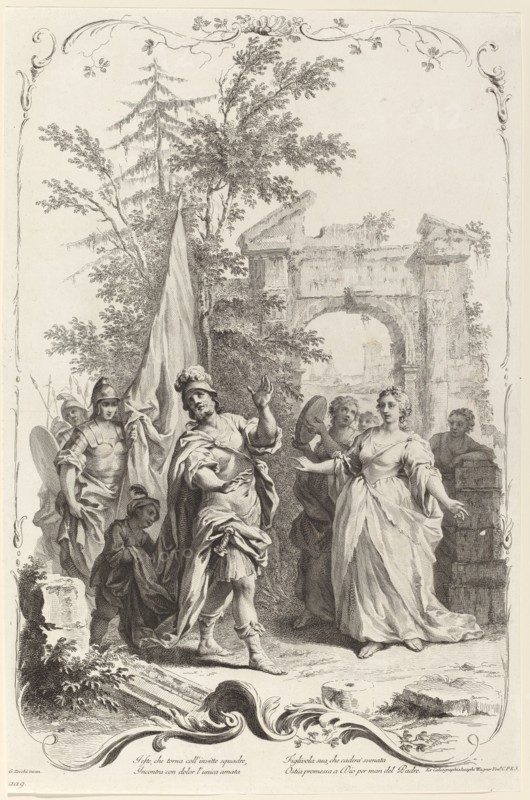 Jephthah and His Daughter, c. 1745. Creator: Joseph Wagner.