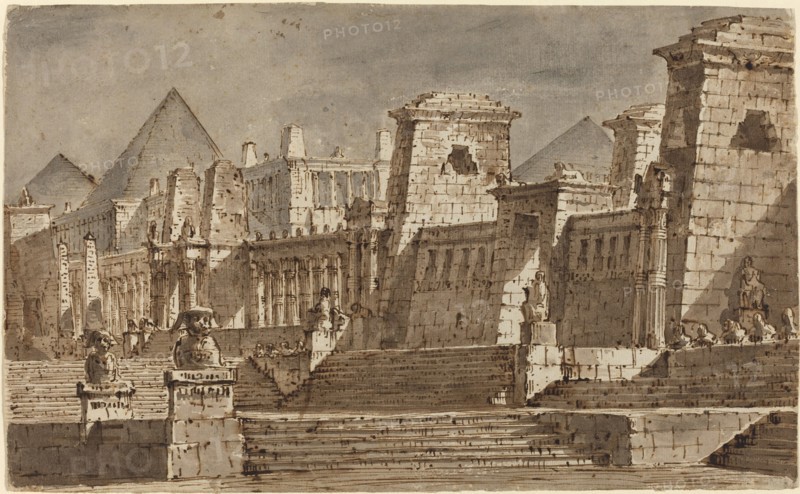 An Egyptian Stage Design, c. 1815. Creator: Pietro Gonzaga.