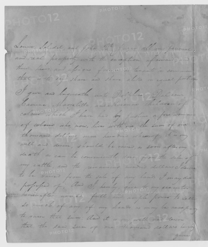 Will and testament of Daniel Juzan, 1825. Creator: Unknown.
