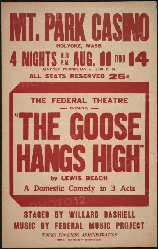 The Goose Hangs High, Holyoke, MA, [193-]. Creator: Unknown.
