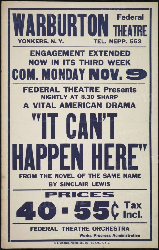 It Can't Happen Here, Yonkers, NY, [193-]. Creator: Unknown.
