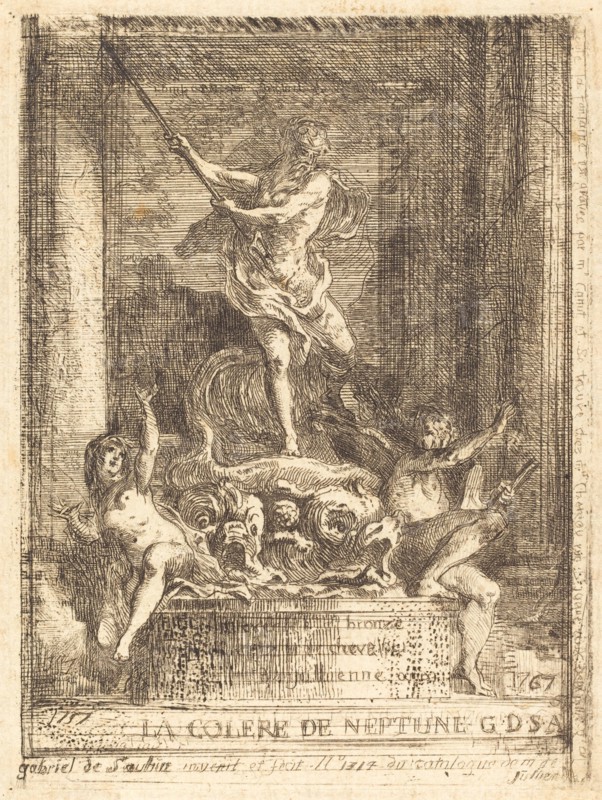 La colere de Neptune, 1767. Creator: Gabriel de Saint-Aubin.