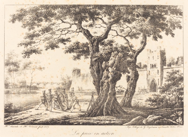 La piece en action, 1817. Creator: Emile Jean-Horace Vernet.