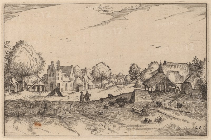 Village Road, published 1612. Creator: Claes Jansz Visscher.