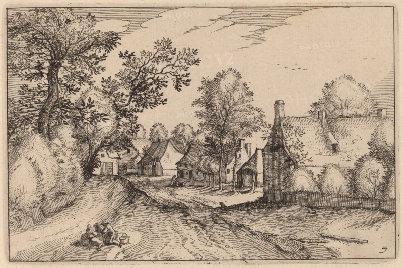 Village Road, published 1612. Creator: Claes Jansz Visscher.