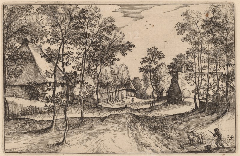 Village Road, published 1612. Creator: Claes Jansz Visscher.
