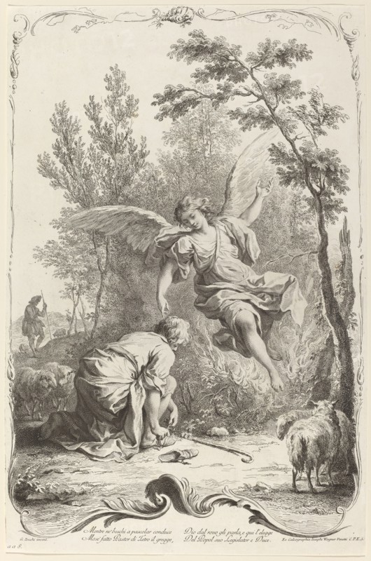 Moses and the Burning Bush, c. 1745. Creator: Joseph Wagner.