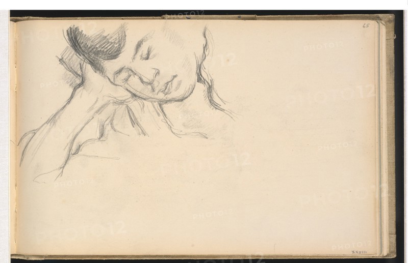 Figure Resting Head on Hand, c. 1889. Creator: Paul Cezanne.