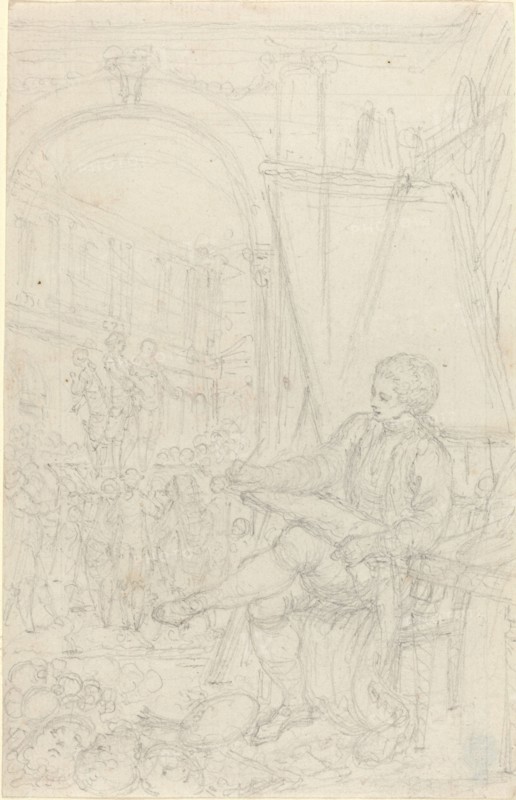 Self-Portrait, 1730/1750. Creator: Hubert Francois Gravelot.