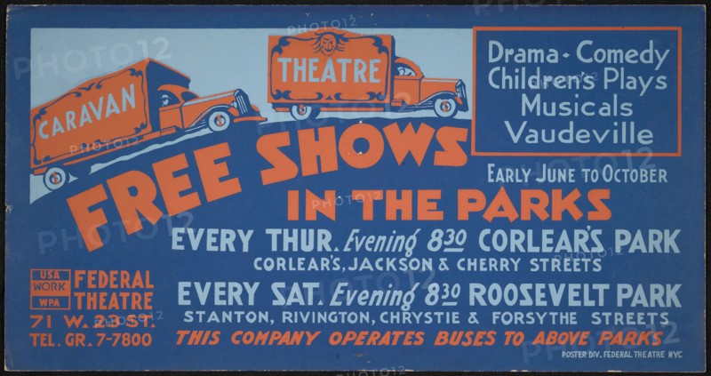 Free Shows in the Parks, New York, [193-].  Creator: Unknown.