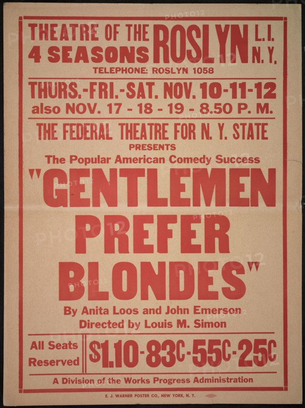 Gentlemen Prefer Blondes, Roslyn, NY, 1938. Creator: Unknown.