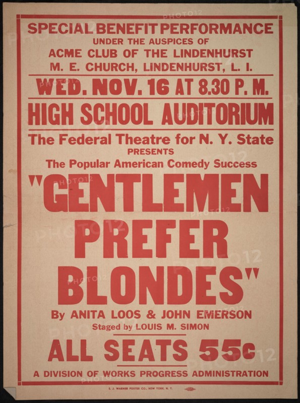 Gentlemen Prefer Blondes, Roslyn, NY, 1938. Creator: Unknown.