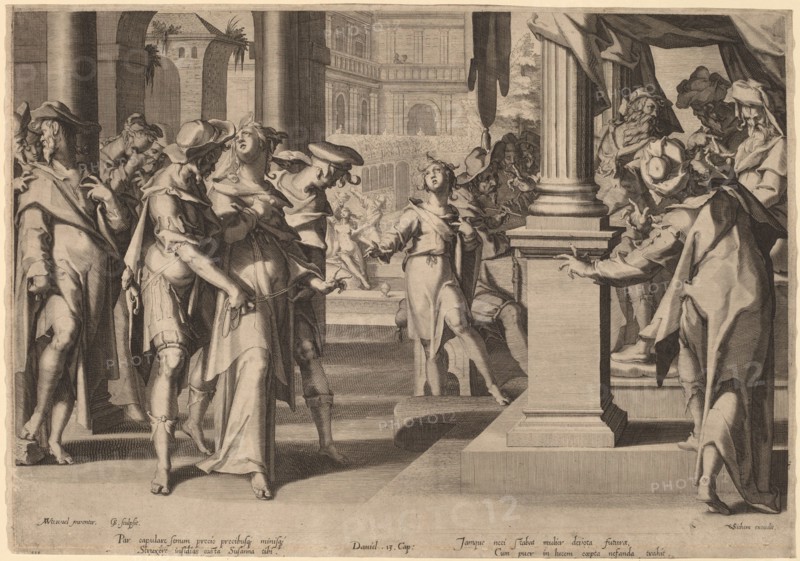 Suzannah before Daniel, 1606. Creator: Willem van Swanenburg.