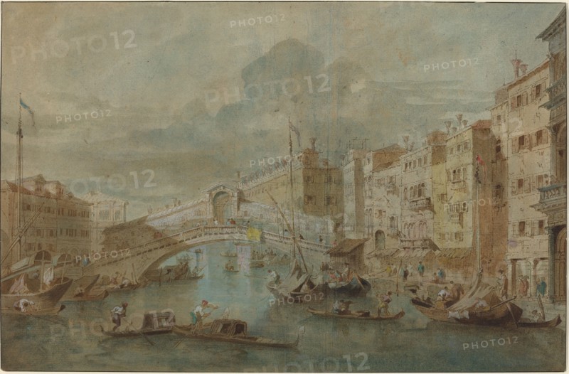 View of the Rialto Bridge, Venice. Creator: Francesco Guardi.