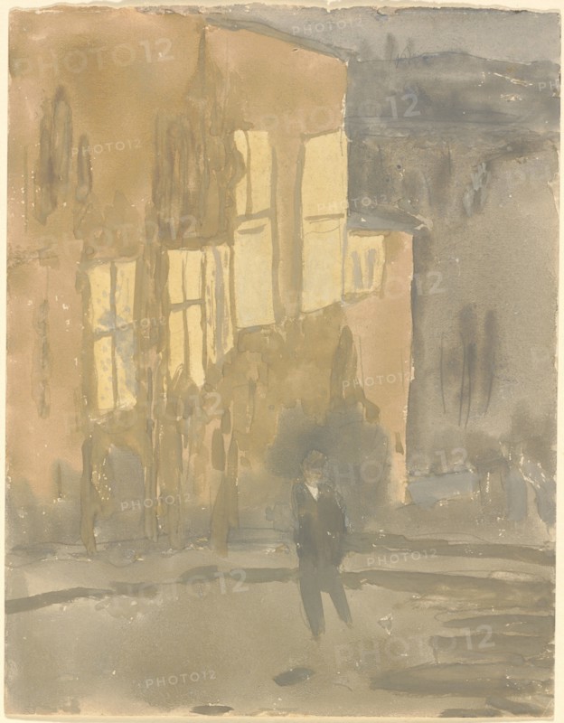 Street at Night, Meudon, 1910s. Creator: Gwendolen Mary John.