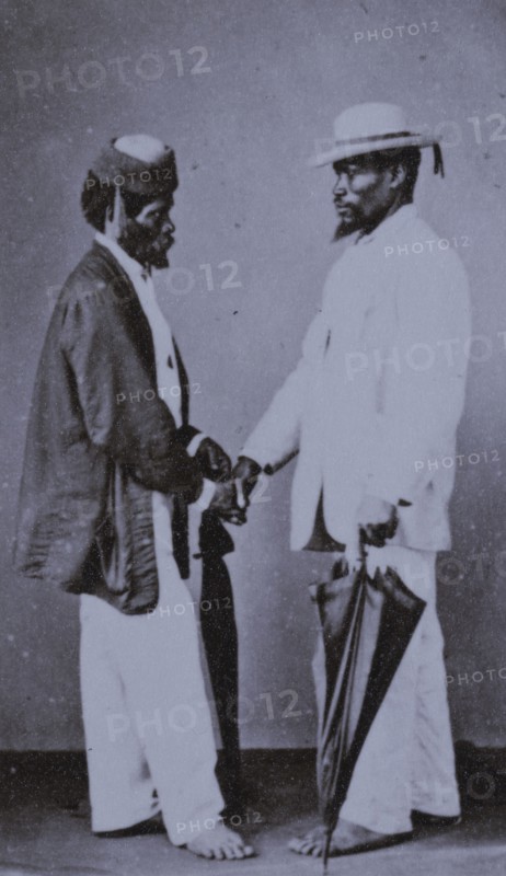 Men shaking hands, Brazil, 1890 (Inferred). Creator: Unknown.