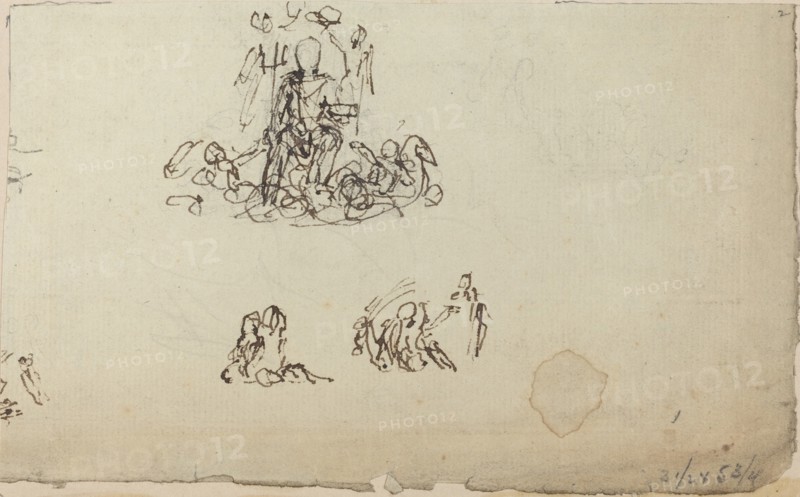 Study of Neptune and Sea Creatures (?). Creator: John Flaxman.