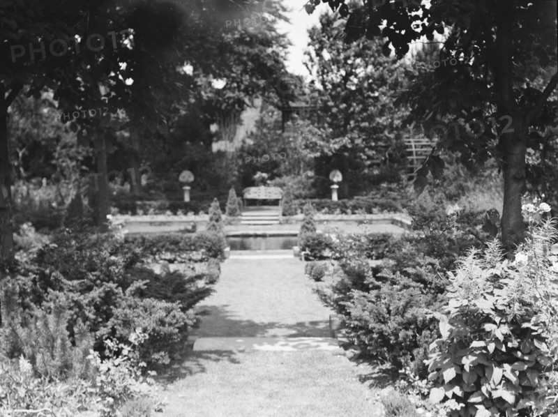Edge, Charles N., garden, 1933 June 18. Creator: Arnold Genthe.