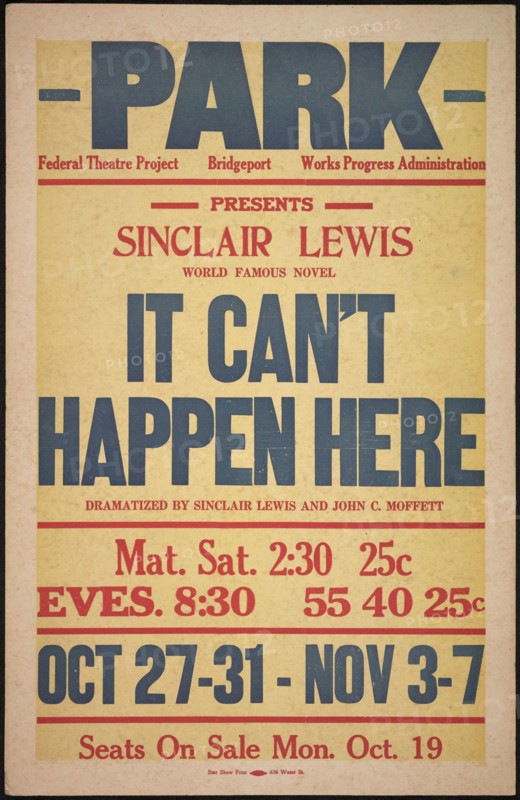 It Can't Happen Here, Bridgeport, CT, [193-]. Creator: Unknown.