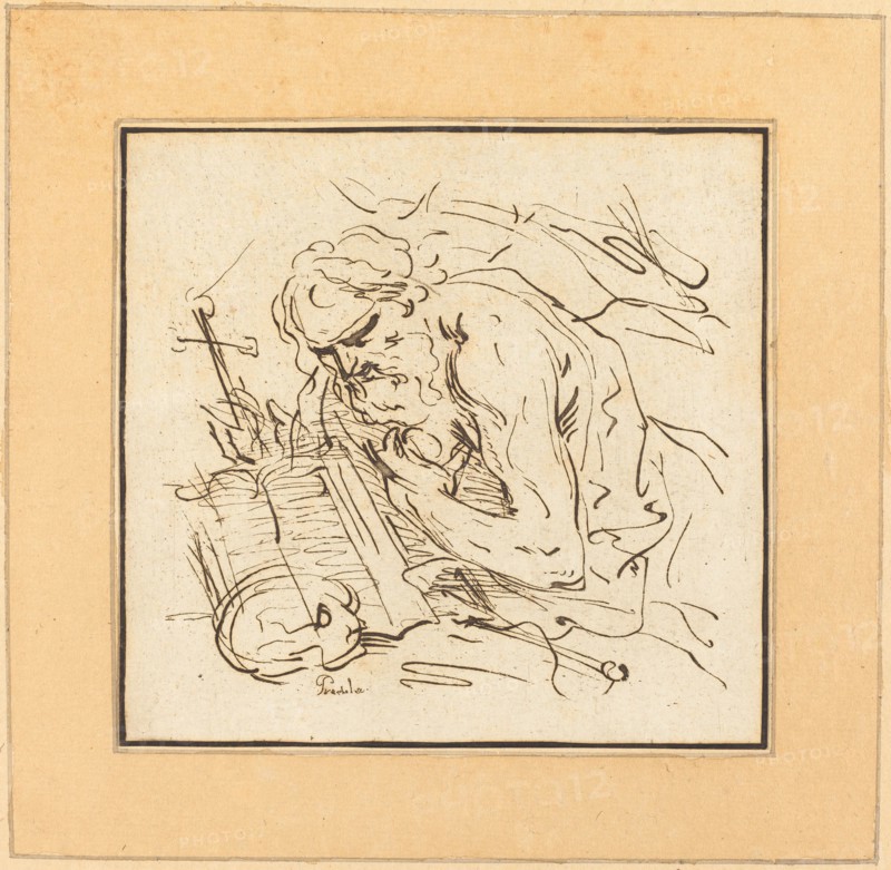 Saint Jerome, published 1782. Creator: Johann Gottlieb Prestel.
