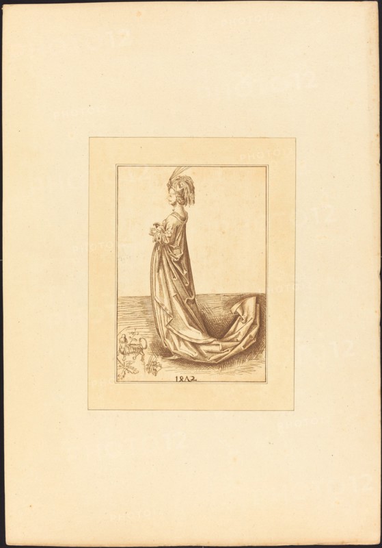 A Lady in a Long Dress, 1780. Creator: Maria Catharina Prestel.