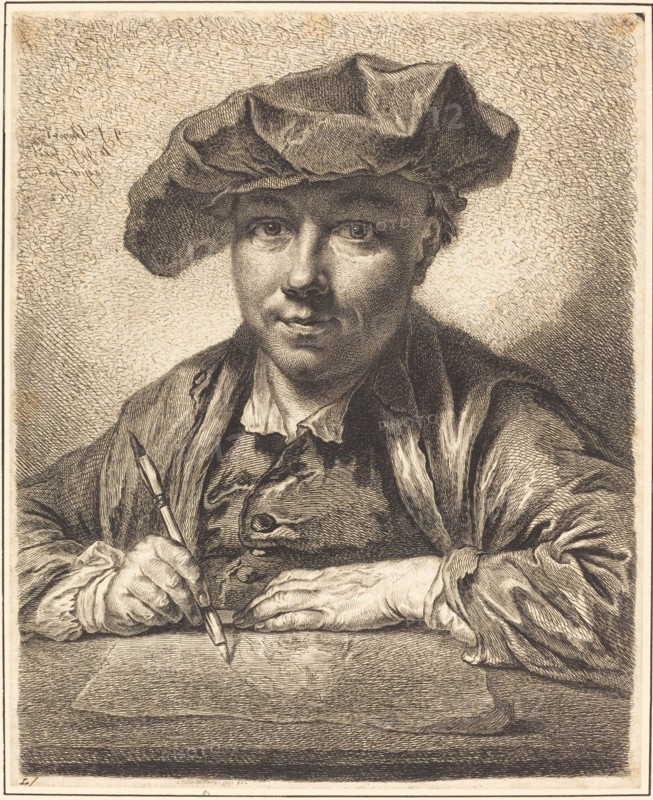 Self-Portrait, Drawing, 1752. Creator: Georg Friedrich Schmidt.