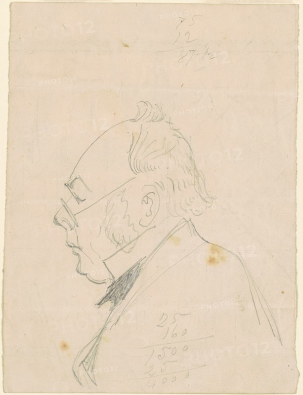 Profile of a Man, after 1865. Creator: Emanuel Gottlieb Leutze.