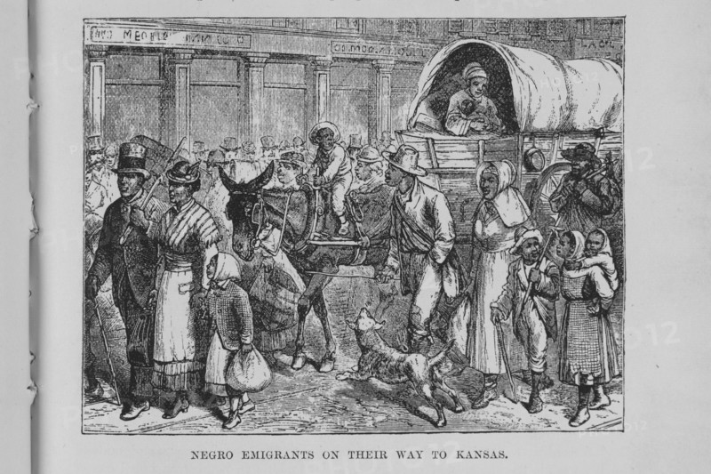 Negro emigrants on their way to Kansas, 1882. Creator: Unknown.