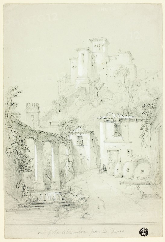 Part of the Alhambra from the Darro, n.d. Creator: Richard Ford.