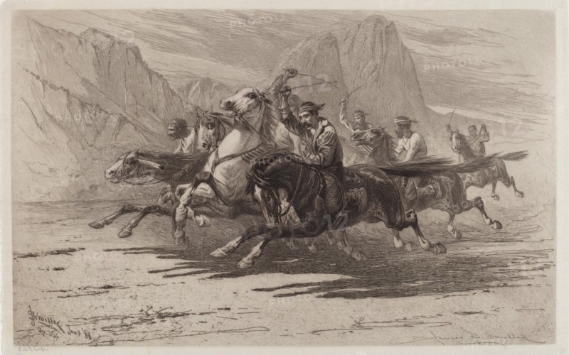 Rough Sport in the Yosemite, 1886. Creator: James David Smillie.