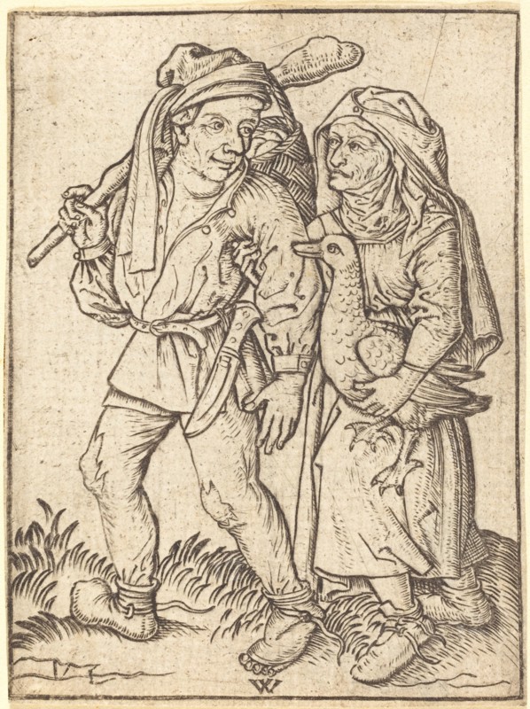 Farmer and Wife with Goose, c. 1490. Creator: Wenzel von Olmutz.