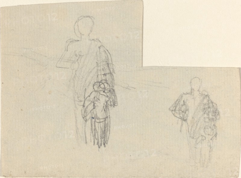 Two Studies of Standing Figure and Child. Creator: John Flaxman.