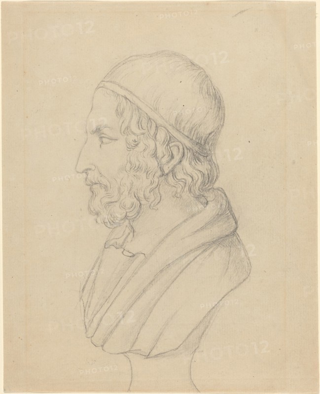 Classical Portrait Bust of a Bearded Man. Creator: John Flaxman.