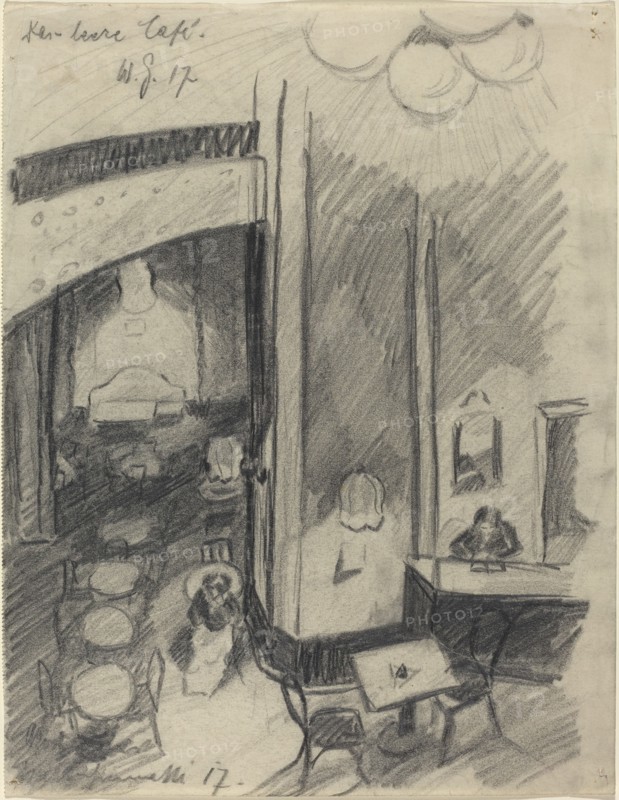 Das leere Café (The Empty Café), 1917. Creator: Walter Gramatté.