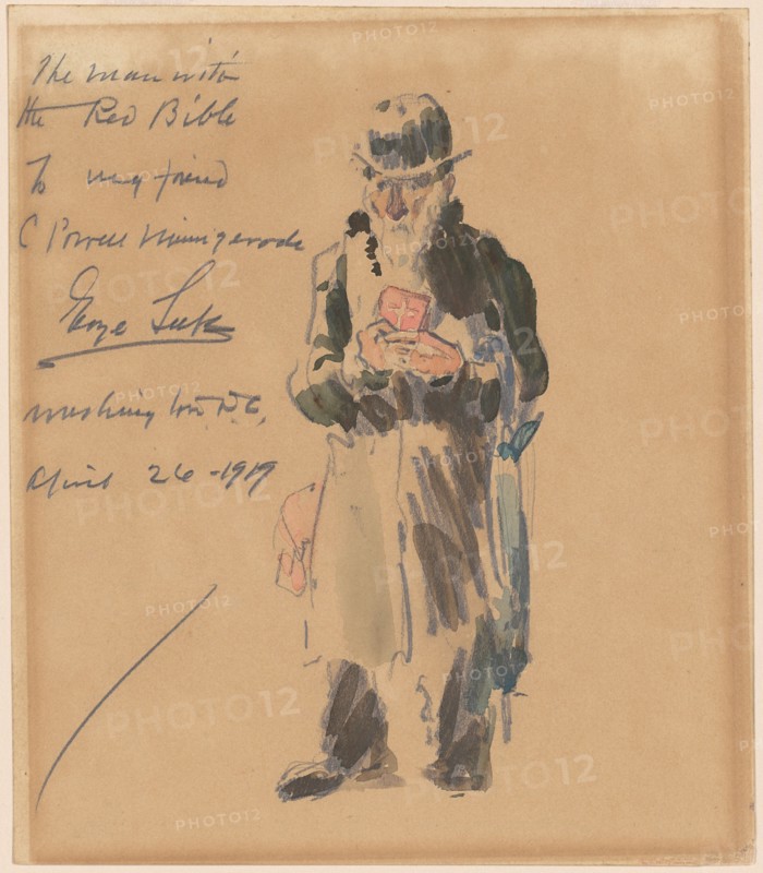 The Man with the Red Bible, 1919. Creator: George Benjamin Luks.