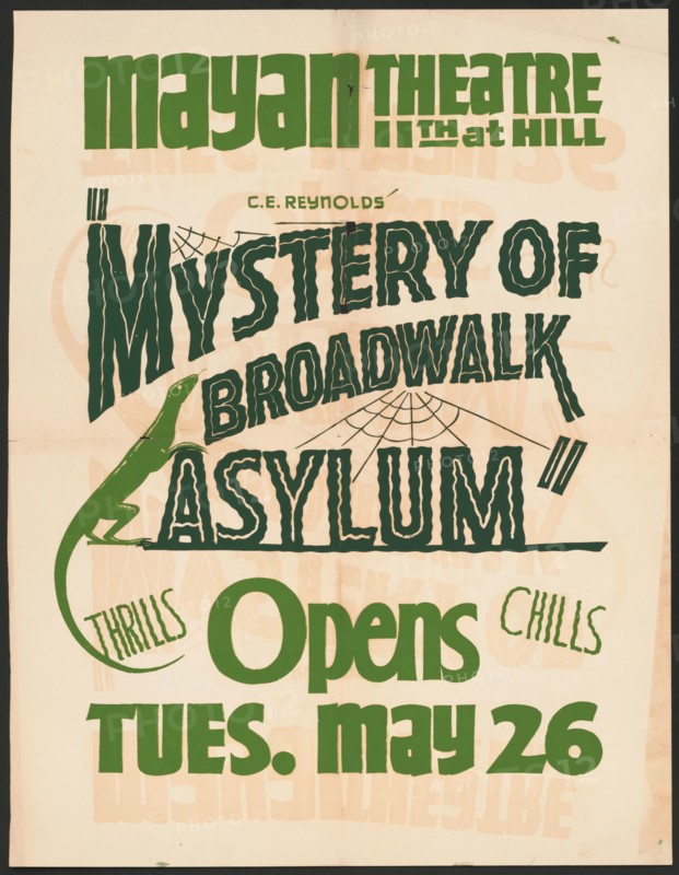 Mystery of Broadwalk Asylum, Los Angeles, 1938. Creator: Unknown.