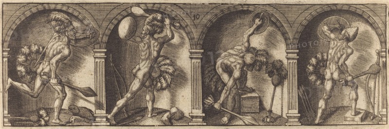 Les divers pourtraicts et figures X, c. 1600. Creator: Master AD.