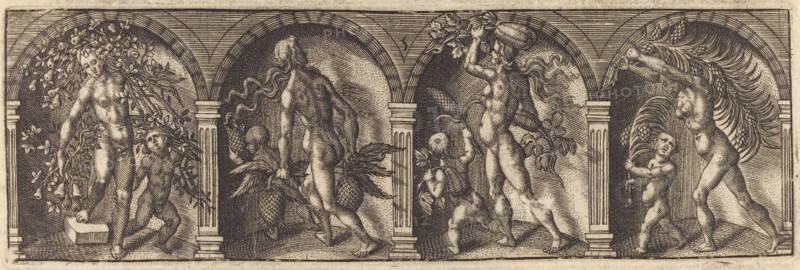 Les divers pourtraicts et figures V, c. 1600. Creator: Master AD.