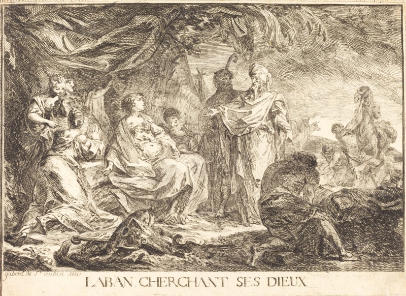 Laban cherchant ses dieux, 1753. Creator: Gabriel de Saint-Aubin.